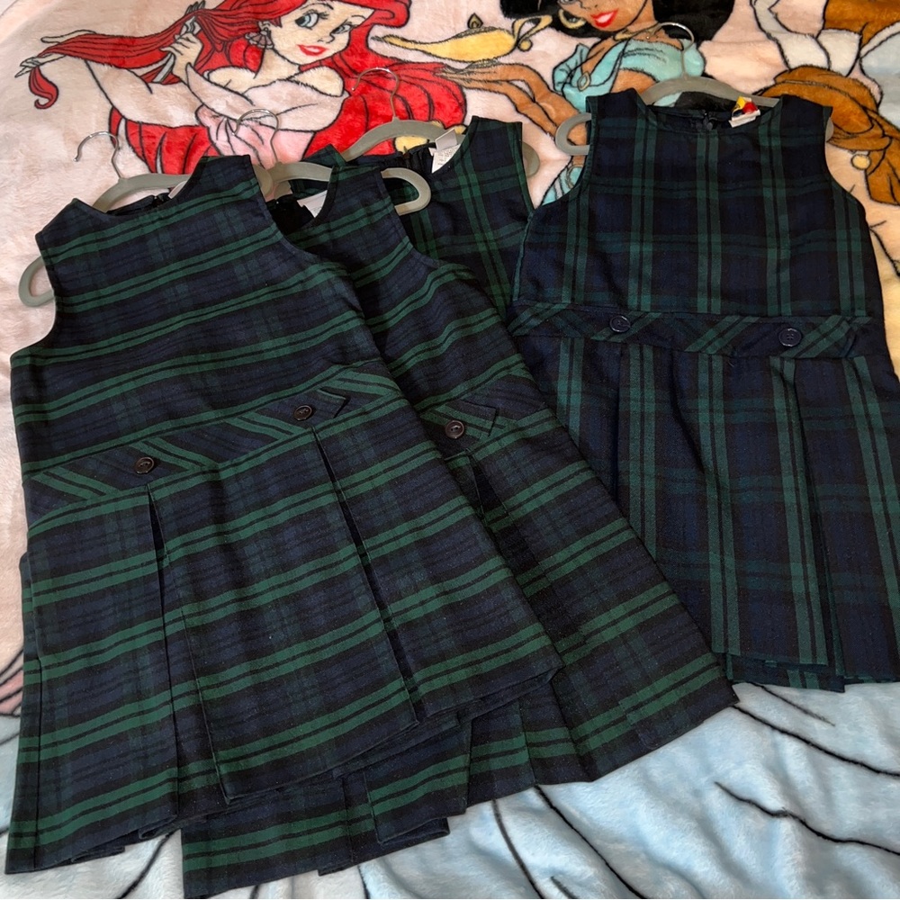 Drop Waist Jumper Uniform 4-pc Bundle Black Watch Plaid (Various Brands)…